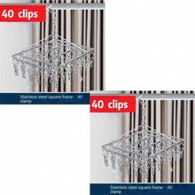 MiLaiWP 不锈钢多夹袜架，带旋转挂钩 - 防风衣架，适用于晾晒袜子、胸罩、内衣 - 必备洗衣配件，含衣夹