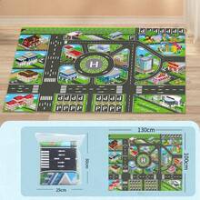 1pc City Traffic Play Mat - Garages - Interactive Road Map For Kids, Educational Tool, Room Decor, Perfect Birthday Halloween And Christmas Gift (Excluding Car Toys) - Multicolor - View 10