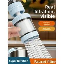 Faucet Filter - Transparent Design, Visible Filtration Effect, Every Clean Drop Can Be Visually Perceived, No Need To Disassemble For Easy Monitoring Of Filter Status, Timely Replacement. Upgraded High-Density Filtration System With Premium Activated Carbon And Precise Filter Membrane, Effectively Trapping Particulate Impurities And Reducing Residual Chlorine Content, Ensuring Each Drop Of Water Is Cleaner And Safer. - Multicolor - View 6