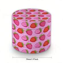 Cute Tobacco/Herb Grinder - Pink & Pretty Strawberry/Cherry Metal Grinder, 4-Piece 50MM, Smoking Accessories, For Smokers - 50毫米 - 查看 9