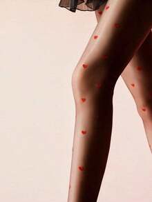 1pc Women's Jacquard Heart Patterned Pantyhose Tights - Nhiều màu - Xem 4