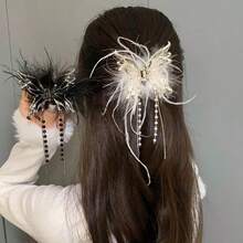 Winter Light Luxury Super Hold Oversized Hair Claw For Women - Soft Fluffy Plush Hair Accessory With Exquisitely Sculpted Metal Frame, Hand-Inlaid Premium Rhinestone Butterfly Motif, High-End Polished Metallic Finish, Sturdy Non-Slip Jaw Clip With Anti-Slip Silicone Lining, Skin-Friendly Plush Fabric, Oversized Size For Thick/Extra-Thick/Medium/Long Hair