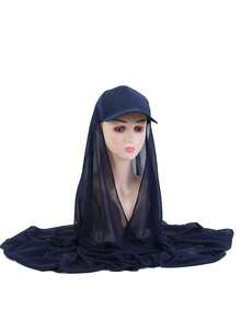 1pc Lady Mesh Scarf Hijab Cap, Suitable For Daily Use Bonnet Hair Bonnet Turban