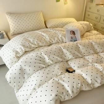 1 pieza Funda nórdica de algodón arrugado suave y cómoda con estampado floral, lavable, estilo minimalista, adecuada para dormitorio y dormitorio universitario, incluye solo la funda nórdica, para todas las estaciones