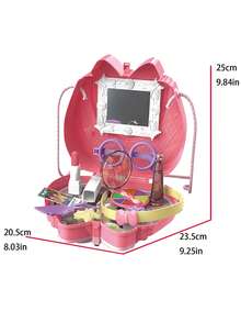 3-6岁女孩角色扮演单肩包，PP材质，便携式玩具收纳包，内含化妆/厨房/野餐/医生牙医工具套装，是亲子互动玩具的理想之选，适合旅行、派对游戏，也是送给小女孩的完美圣诞节、生日礼物。