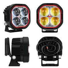 2 Pieces Magnifying Glass Headlights LED Spot Light 5 Modes With Strobe Devil Eye For Motorcycle And Car - Black - View 7