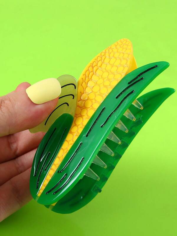 Personalized Cute Corn Hair Claw Thanksgiving Lady Green Hair Claw Clip Holiday Gift Hairpin Elegant Hair Accessories Elegant Hair Clips Winter Hair Clutch