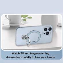 1 قطعة حامل خاتم للأصبع فائق النحافة بتصميم لاصق ذاتي، شعور مستدير، حامل هاتف محمول قابل للطي. قطعة مغناطيسية على شكل حرف C يمكن استخدامها مع الملحقات المغناطيسية، تصميم قابل للطي لا يشغل مساحة، حامل وزينة للهاتف الذكي - متعدد الألوان - مشاهدة 7