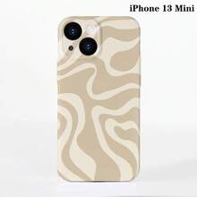 1pc Minimalist Asymmetrical Patchwork Pattern Glossy Hard Shell Phone Case, Suitable For IPhone 11/12/13/14/15/16 Pro Max