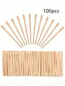 100/300pcs Wooden Wax Strips, Suitable For Eyebrow, Lip And Nose Hair Removal, Disposable Wax Strips, Eyelash Wax Strips, Hair Salon Products And Accessories, Suitable For Barbershops, Beauty Salons, Travels, Weddings, Mother's Day, Beach Outings And Festivals - Multicolor - View 6