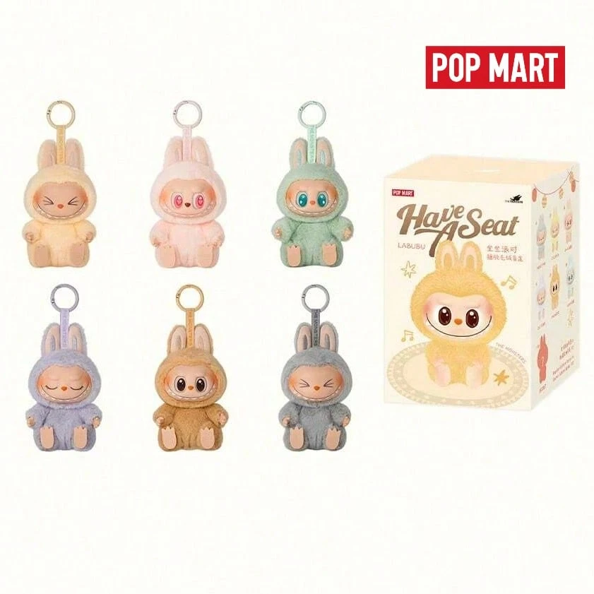 1 PC 100% Authentic POP MART LABUBU Have A Seat Series Doll Blind Box Pendant Collectible Toys Ideal Christmas Halloween Birthday Gifts - Apricot - View 1