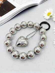 Personalized Creative Silver Bead Detachable Chain Wrist Strap, Phone Case, Key Chain, Bag Pendant, Fashionable For Women