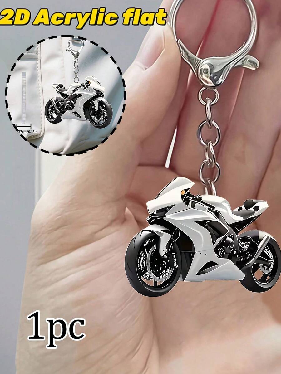 Móc khóa xe máy 2D bằng acrylic - Móc treo, thích hợp cho chìa khóa xe hơi, ba lô, túi xách, phụ kiện trang trí túi, phụ kiện xe hơi, trang trí bao bì | Thiết kế thời trang | Chất liệu acrylic, phụ kiện ví và điện thoại nữ, quà tặng cho bạn bè, gia đình, bạn gái, đồ dùng ngoài trời, trang trí tiệc, quà tặng, quà lưu niệm, món quà hoàn hảo cho mùa tựu trường hoặc Ngày Nhà giáo. - Nhiều màu - Xem 1
