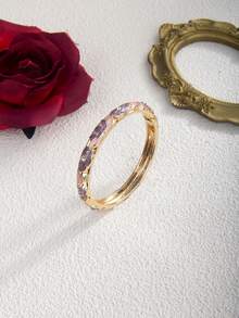 1 件复古新中式水钻镂空莲花拼布手镯，适合女性办公室、休闲、街头服饰、音乐节、个性化珠宝、节日礼物、婚礼、情人节、母亲节、生日 - 荷花 - 查看 4