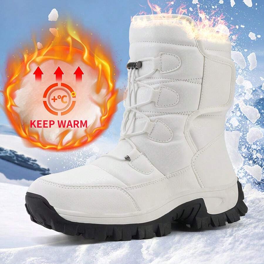 Woman's Snow Boots Outdoor Warm Sneakers Casual Sports Shoes, For Outdoor Skiing - 白色 - 查看 1