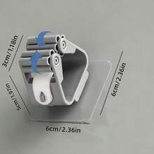 1 pieza Soporte transparente y resistente para trapeador, organizador autoadhesivo para pared, gancho para trapeador, organizador de gancho para baño