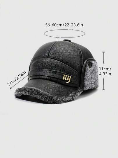1 peça de chapéu de caçador de inverno com protetores de orelha, boné de beisebol quente bordado NY para homens e mulheres, chapéu ajustável para clima frio, presente ideal para Natal e aniversário