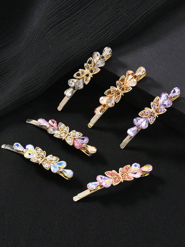 1pc Women's Elegant Shiny Braided Hollow Butterfly Hair Clip, Versatile Accessory For Daily Wear, Claw Clips
