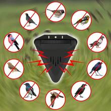 1pc Solar Powered Animal Repeller - Triangular Outdoor Garden Bird Repellent Device With 13 Sounds, Effective Wild Animal Control For Farm, Yard And Garden - Black - View 7
