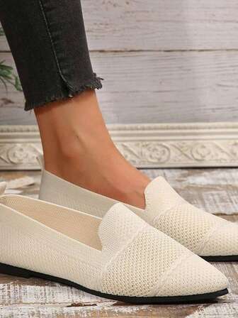 适合少女的休闲一脚蹬舒适平底透气乐福鞋