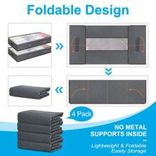 8 Pack 90L Under Bed Storage Containers, Large Capacity Underbed Storage Bags Organizer, Thick Fabric Storage Bins With Clear Window And Reinforced Handles For Blanket Comforter Bedding Clothes - Xám - Xem 5