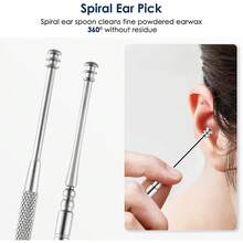 Ear Cleaning Kit, Ear Wax Removal Tool,Earwax Removal Kit,Easy To Use,Painless Ear Pick,With Storage Box And Cleaning Brush (Silver) - Silver - View 4