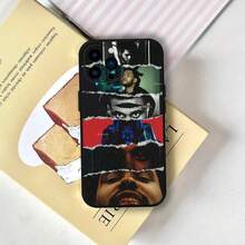 Custodia per telefono The W-Weeknd, compatibile con 12, 11, 13, 14, 15, 16, 17, Mini, Max, Pro, Plus, in morbido silicone nero. Compatibile con 17, 17 Pro, 17 Pro Max.