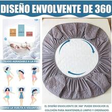 Protector de Colchn Cmodo y Transpirable, Protector Cubre Colchn Impermeable para La Proteccin del Colchn, Resistente A Los caros del Polvo Gris, King - Gris - Ver 7
