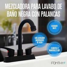 Mezcladora para Bao y Cocina Alta Durabilidad y Diseo 500111 - Negro Mate con Palancas - Ver 3