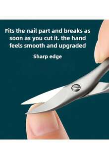1pc Professional Precision Nail Clipper - Sharp Curved Blades For Fingernails And Toenails, Ergonomic Handle, Multi-Purpose Grooming Tool For Nails, Eyebrows And Lashes