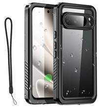 Waterproof Case For Pixel 10/Pixel 10 Pro XL/Pixel 10 Pro Case Waterproof Built-In Screen&Camera Lens Protector, [IP68 Underwater][12FT Military Grade Shockproof] Cell Phone Sleeves, Black/Clear - Black - View 10