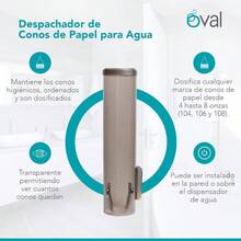 Dispensador de Conos de Papel Despachador de Conos para Beber Agua Capacidad 250 Conos de Papel para dispensadores de Agua Uso Rudo Color Humo Transparente - 1 - Ver 3