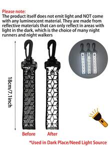 2pcs Reflective Keychain, High Visibility Reflective Strips, Durable Double-Sided PVC Bicycle Decoration, Bag Pendant, Clearly Visible In Dark Environments, Suitable For Outdoor Sports, Running, Cycling, Commuting, Work, Cycling Activities