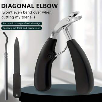 1/3 Stücke gebogene Nagelknipser mit breiter Öffnung | Mit konkaver Klinge | Spritzwassergeschützt | Breite Öffnung scharfe Eingewachsene Zehennagel Schere mit langem Griff - Für Männer, Senioren und Haushaltsnutzung - langanhaltend, präzises Trimmen, modisches Aussehen - Vatertags-, Weihnachts-, Halloween-Geschenk