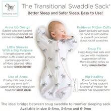 Increble saco de transicin para beb, mangas de media longitud y puos de manopla para la transicin del recin nacido al saco de dormir del beb, manta porttil, pequea, 0 - 3 meses, 6 - 14 libras, en - Large (21-24 Pound) + Pequeña cebra - Ver 3