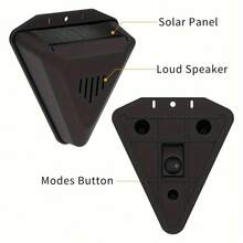 1pc Solar Powered Animal Repeller - Triangular Outdoor Garden Bird Repellent Device With 13 Sounds, Effective Wild Animal Control For Farm, Yard And Garden - Black - View 5