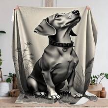 Super Soft Cute Dachshund Prints Flannel Printed 3D Blanket, As Birthday Gifts, Family, Wedding, Souvenir Blankets, Polyester Blankets Suitable For All Seasons, Washable, Machine Washable, Lightweight, Breathable, Comfortable, Warm, Unique, 280gsm For Him, Her Personalized Ideal Gifts For Her, Him, Family, Boyfriend, Girlfriend, Father, Family, Mother, Lover, Daughter, Son, Grandfather, Grandmother, Friend, Classmate, Pet.   Perfect Nap, Camping, Travel, Home, Daily Life, Office Decoration, Birthday, Anniversary, Valentine's Day, Thanksgiving, Christmas, Halloween, Mother's Day, Father's Day, Wedding, New Year Gifts ,Sofa,Bed,Car,Bedroom,Living Room,Office,  Outdoor Camping, Beach,Wall Decoration - Nhiều màu 14 - Xem 4