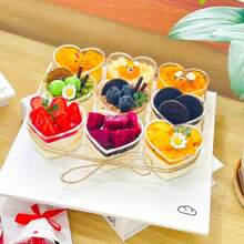 10pcs 5oz Heart-Shaped Dessert Cups, Suitable For Holding Tiramisu, Clear Plastic Pies, Round Appetizers, Fruits, Puddings, Mousses, Ice Creams, Etc. Applicable For Birthday, Party, Wedding, Valentine's Day, New Year, Christmas And Other Occasions. - Multiple Colors/random Styles - View 4