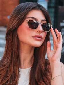2025 New Ultra-Light Small Square Frame , Anti-UV  Women, Sun Protection, Fishing, Travel, Cycling - màu nâu - Xem 1