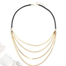 1pc Vintage Chic Metal Snake Bone Multilayer Necklace, Unique Design Clavicle Necklace For Women, Suitable For Sweater, Date, Party, Music Festival, Gift For Friends