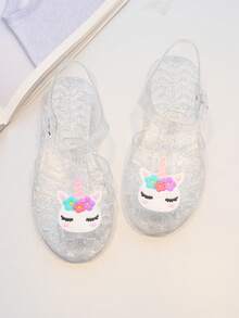 卡通儿童包头凉鞋，女童透气水晶果冻鞋，休闲可爱公主鞋，适合度假