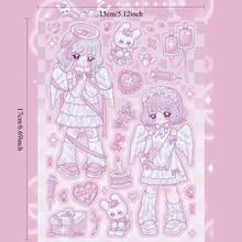 【甜美酷炫女孩Guuka贴纸】卡通女孩人物贴纸，可爱酷炫女孩贴纸，时尚Guuka创意贴纸，适用于DIY剪贴簿，多角色卡通设计，自粘装饰贴纸，DIY卡通自粘贴纸，适用于剪贴簿、相册、行李箱/笔记本电脑/滑板/吉他/冰箱/头盔/日历，是生日和节日礼物的理想之选，剪贴簿用品，趣味贴纸，笔记本电脑贴纸，Kindle手机贴纸 - 彩色 - 查看 8