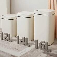 Senmeo 1 pieza Cubo de basura inteligente con sensor automático de 14 a 16 litros, cubo de cocina sin contacto (a prueba de olores, cierre silencioso) - 14L blanco - Ver 5