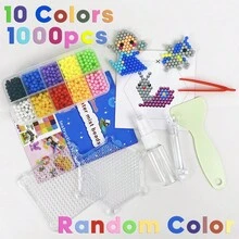 10 Colors 1000pcs Standard Accessory Pack / 15 Colors 1500pcs Deluxe Accessory Pack, Magic Water Beads Puzzle Toys For Boys Girls DIY Peg Beads Creative Fun Craft Kids Children Birthday Gift