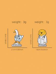 1/2pcs Unique Dog, Duck Nurse, Doctor Slogan Metal Brooch Pin, Backpack Pin, Clothing, Hat Decor. Ideal Gift For Themed Party, Perfect Gift For Friends - Multicolor 1 - View 2