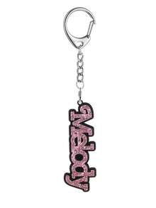 Customized Personalized Shiny Name Backpack Nameplate Key Chain Customized Acrylic Letter Vertical Pendant Key Chain Birthday Party Gift Jewelry Christmas Bag Cup Pendant Gift For Lover And Friend