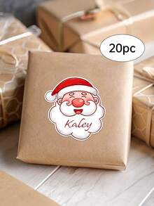 12/20/40 Stück personalisierte Weihnachtsmann Aufkleber, individuelle Namensaufkleber, mit Weihnachtsmützen, rote und weiße Weihnachtsdekoration, für Geschenke, Süßigkeiten, Snacks, Wasserflaschen, Computer, Aufbewahrungsboxen - Feiertags-Verpackungsetiketten, Weihnachtsaufkleber, Geschenkverpackung, lustige Designs, dauerhafte Klebstoffe, saisonale Dekoration, hochwertige Bedruckung, Heimdekoration, Feiertags-Geschenke - Verschiedenfarbig - Übersicht 9