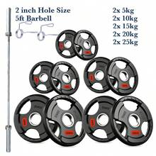 Shark Power Gear Tri Grip Weight Plates (Pair & Sets) – Compatible With 2 Inch Barbell (4ft / 5ft / 6ft / 7ft) – Full Home Gym Strength Kit - A - Ver 28