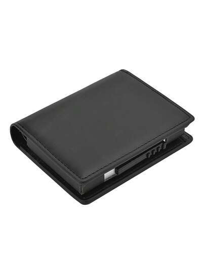 1pc Convenient & Fashionable Men's Short PU Leather Wallet With Automatic Pop-Up Aluminum Alloy Card Holder, Anti-Theft & Anti-Magnetic, Best Gift For Men