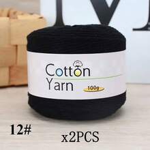 2pcs/Set 100% Cotton Yarn, 200g Total, Vibrant Colors, Lightweight Suitable For Knitting & Crochet Crafts, Ideal Starter Kit, 1pc 100g - Multicolor - View 18
